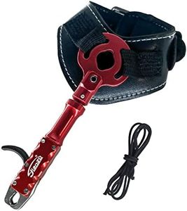xxiaojun Adjustable Wristband Release, Index Finger Release, Composite Bow, 360 degree rotatable Jaws, Automatic Closure, Bow and Arrow Archery Accessories, Archery Release Aids (red)