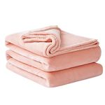 Aisbo Fleece Blanket Throw Pink - Versatile Soft Warm Blanket Fluffy Large Throws for Bed, Cozy Solid Flannel Queen Size Blanket for Sofa Couch, 220x240cm