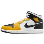 NIKE AIR Jordan 1 MID Mens Fashion Trainers in Yellow White Black - 10 UK