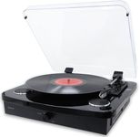 Denver Vinyl Record Player With Stereo Speakers - Bluetooth Send & Receive - USB & SD Recording - AUX IN & RCA Out - VPL-230 Black