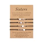 GBTBYS 4 Sisters Bracelets Jewelry Matching Heart Best Friend Friendship Bff Distance Bestie Bracelets Set Sisters Gifts from Sisters for 4 Big Middle Little Younger Sister Girls Women Birthday Gifts