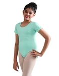 The Dance Bible Girls Basic Short Sleeve Ballet Gymnastics Leotard (Mint Green, 140 (8-10 Years))