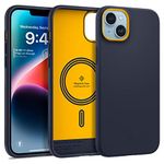 Caseology Nano Pop Mag Silicone Case [Built-in Magnet] Designed for Magsafe Compatible with iPhone 14 Case 5G (2022) with iPhone 13 Case (2021) - Blueberry Navy