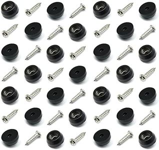 Cutting Board Feet with Stainless Screws, Black Round Non Slip Rubber Feet for Cutting Board, Furnitrue & Electronics, 50 Pack