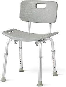 Medline Bath Chair, Bench, Seat, Stool for Disabled, Seniors & Elderly Bathroom Transfer Inside Shower/Tub/Bathtub – 400 Lbs. Capacity, Gray