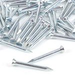 50x Flat Head Masonry Nails - 2.5mm x 25mm Rust Resistant Silver Zinc Finish