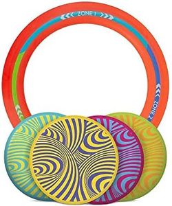 Waboba Backnine, Nomadic Disc Golf / Frisbee Throwing Flying Target Game, Portable Outdoor Garden Beach Set with 4 Wingman Discs, 1 Ring, Score Card & Carry Case, One Size