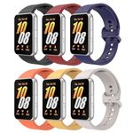 TiMOVO 6 Pack Sport Band Compatible with Samsung Galaxy Fit 3 2024, Soft Sport Replacement Wristband Strap for Samsung Galaxy Fit 3 SM-R390 Smartwatch, Black+Red+Blue+Orange+Vitality Yellow+Starlight