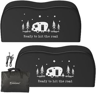 RVINGPRO 2 Pack RV Tire Covers, Dual Axle Trailer Tire Covers, Fit for 27"-30" Diameter Tires, Printed Waterproof Anti-UV Dual Wheel Covers for RV/Trailer/Camper Tires (Black,Small)