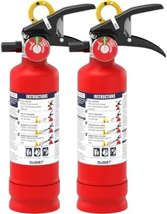 Ougist ABC Dry Powder Fire Extinguisher, 2.2 lb, For Home/Office/Vehicle, 1-A:10-B:C: K Rated, Easy-Grip Handle, Quick Release for Electrical, Grease Fires & More-Red