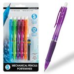 Merangue Mechanical Pencil, Medium Point (0.7 mm), Set with Eraser & Lead Refills, 5 Pack