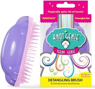 Knot Genie Teeny Detangling Hair Brush for Kids (Mystic Mauve) | Perfect Detangling Brush for Curly Hair, Gently Separate Tangles, Leaves Hair Smooth and Shiny | The Pain Free Knot Detangler