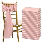 fani 60 PCS Satin Chair Sashes Bows Universal Chair Cover for Wedding Reception Restaurant Banquet,Party,Hotel Event Decorations (7 x 108 inch), Rose Gold