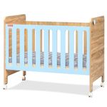 Fisher-Price Romania Baby Crib with Wheels and Adjustable Height 0-3 years (Blue, with Mattress)