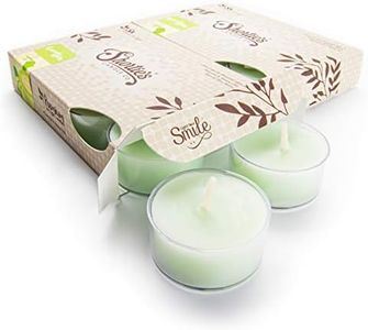 Cucumber Melon Tealight Candles Multi Pack (12 Green Highly Scented Tea Lights) - Made with Natural Oils - Clear Cup for Beautiful Candlelight - Fresh & Clean Collection