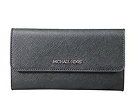 Michael Kors Jet Set Women's Trifold Large Travel Wallet Black Large Bag, Black, Large, Messenger