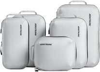 Aerotrunk Ultralight Compression Packing Cubes - Lightweight Travel Organizers for Suitcases and Luggage (6-Pack, Light Grey)
