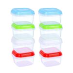 8pcs Plastic Mini Storage Boxes Baby Weaning Feeding Freezer Food Pots Containers 120 ml