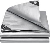 Tarp 6x10 Feet,UV Resistant,Multipurpose Waterproof Poly Tarp Cover with Metal Grommets and Reinforced Edges,Tarp Outdoor for Roof Pool Boat Patio Camping