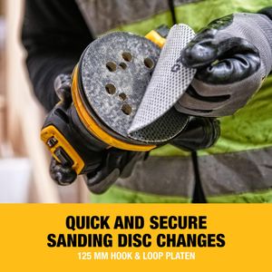 DEWALT 18V XR Cordless Sander 125mm – Compact Power Tool