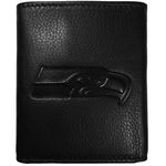 NFL Siskiyou Sports Mens Seattle Seahawks Embossed Leather Tri-fold Wallet One Size Black