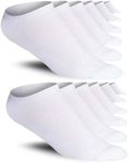 JAMES FIALLO Men's 12-Pairs Performance Minimalist Plain White Elegance Low Cut Athletic Sport Socks, 2898-T1