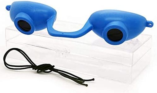 Super Sunnies Flex Flexible UV Eye Protection, FDA Compliant Individual Tanning Bed Goggles Eyeshields, With a Clear Case/Box (Blue)