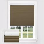 UrMoon No Tools No Drill Cellular Shades, Cordless Blind Blackout Honeycomb Window Blinds for Home Office, Easy Installation(Blackout Brown, Custom Sizes)