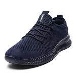 Tvtaop Mens Trainers Road Running Shoes Sneaker Gym Athletic Breathable Outdoor Sports Jogging Fitness Non Slip Lightweight Comfortable Casual Walking Shoes Darkblue 9 UK