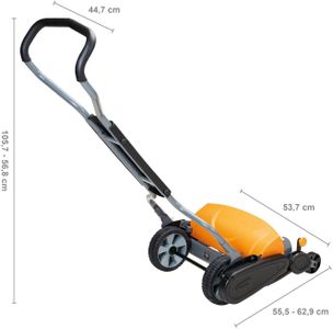 Fiskars StaySharp Max Reel Lawn Mower – 46cm Contactless Cutting, Black/Orange