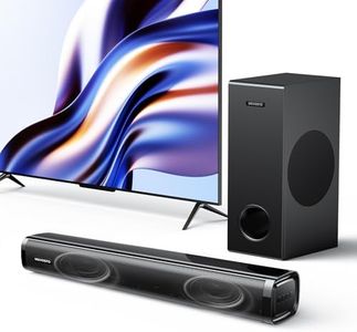 MEVOSTO Sound Bar for TV with Subwoofer, 2.1CH Deep Bass TV Sound Bar with 5.25'' Woofer for TV, PC Gaming, Bass&Treble Adjustable, 5 EQ Modes 3D Surround System, ARC/Opt/AUX/BT5.0 for Home Theater