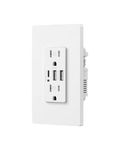 DEWENWILS 1 Pack USB Outlet, 3-Port USB C Wall Outlet (2 USB A & 1 USB C), 30W 6A Receptacle Outlet, 15A Tamper Resistant, Screwless Wall Plate Included, UL Listed, White