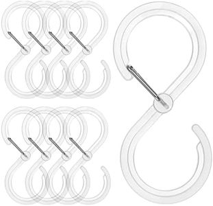 Draftor 32 Pack S Shaped Hooks for Hanging,Plastic S Hooks Heavy Duty Hooks with Safety Buckle Design,Kitchen Hooks Clips for Hanging Plants Lights Kitchenware Pans Pots Utensils Clothes Towels(Clear)