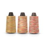 Realm Multi Coloured, Rainbow, Overlocking Sewing Machine Polyester Thread 3000 Yards (Pack of 3 (A,B,C))