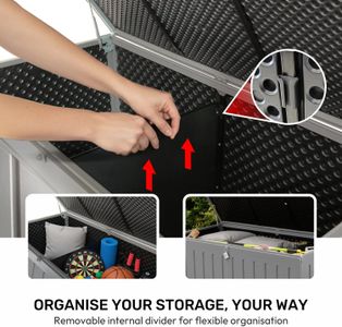 Olsen & Smith XXL Garden Storage Box & Seat – 830L Lockable Waterproof Chest