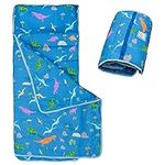 SUPERYO Toddler Nap Mat with Pillow and Blanket, Nap Mat for Kindergarten Boys Girls - 46" x 21", Kids Sleeping Mat for Preschool,Daycare,Travel Slumber Bag,Lightweight,Soft and Cozy