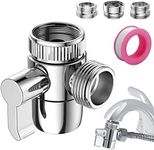 Roscid Faucet Diverter Valve with Aerator, 3-Way Diverter Valve for Hand Held Shower, Sink Faucet Splitter for Kitchen and Bathroom, with M22/M24/G1/2” Adapters