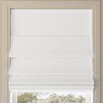 Sun Zero Preble Textured Total Blackout Cordless Roman Shade Window Treatments, 31'' x 64'', White