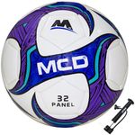 MCD SPORTS Size 5 Football, Size 4 Football, Size 3 Football Ball Lightweight Football for Boys, Girls, Kids, & Adults Soccer Ball Professional Club Team (X-Astro White with Pump, 5)