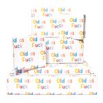 Rude Birthday Wrapping Paper - 6 Sheet Of Gift Wrap With Tags - Funny Birthday Wrapping Paper - Papier D'emballage D'anniversaire Grossier For Mom Dad Grandpa Nana - Recyclable - By Central 23