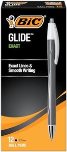 BIC Atlantis Exact Retractable Ball Pen, Fine Point (0.7 mm), Black, 12-Count