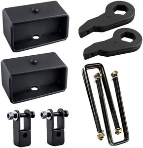 EVIL ENERGY 1-3" Front and 3" Rear Leveling Lift Kit Compatible With 1999-2007 Chevy Silverado 1500 GMC Sierra 1500 4WD, Suspension Strut Spacers, Torsion Bar Keys with Shock Extenders Brackets Black