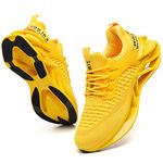 SKDOIUL Men Sport Athletic Running Sneakers Walking Shoes, 1919 Yellow, 9