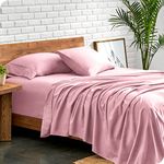 Bare Home Double Sheet Set - 1800 Ultra-Soft Microfibre Double Bed Sheets - Hydro-Brushed - Deep Pocket - 4 Piece Set - Fitted Sheet, Flat Sheet, and 2 Pillowcases - Bed Sheets (Double, Light Pink)