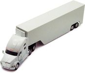 Kinsmart Kid Kenworth T700 Diecast Container Truck Model With Pullback Action And Openable Doors , Scale 1:68 (White)