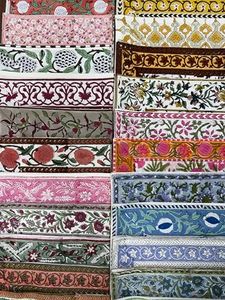 Ridhi Napkins Kitchen Towels Table Decor Table Linen Cotton Cloth Border Napkins Hand Block Print Lunch Dinner Napkins Assorted Border Napkin Set of 4-20x20 Inch