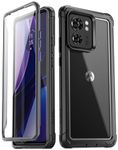 Poetic Guardian Case for Motorola Moto Edge 2023 [Not for 2022 Version], [20FT Mil-Grade Drop Tested], Full Body Hybrid Shockproof Bumper Cover with Built-in Screen Protector,Black/Clear