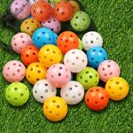 THIODOON Practice Golf Balls 24 Pack Limited Flight Golf Balls 40mm Hollow Plastic Golf Training Balls Colored Airflow Golf Balls for Swing Practice Driving Range Home Use Indoor (Mixed Color,24 pcs)