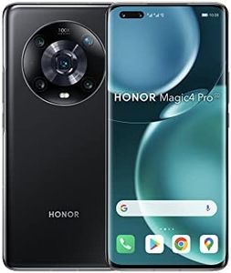 HONOR Magic4 Pro - 5G Smartphone 8+256GB, 6.81" 120Hz Curved Screen, Snapdragon 8 Gen 1 Processor, 50MP Triple Camera, 100W SuperCharge, 4600mAh Battery, NFC, IP68, Dual SIM, Android 12, Black