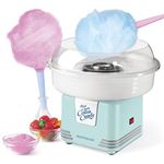 Nostalgia Cotton Candy Machine - Retro Cotton Candy Machine for Kids with 2 Reusable Cones, 1 Sugar Scoop, and 1 Extractor Head – Aqua